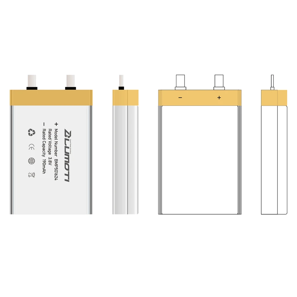 BMP501624-190mAh-3.8V