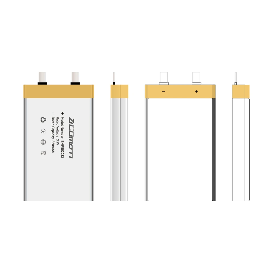 BMP502033-320mAh-3.7V