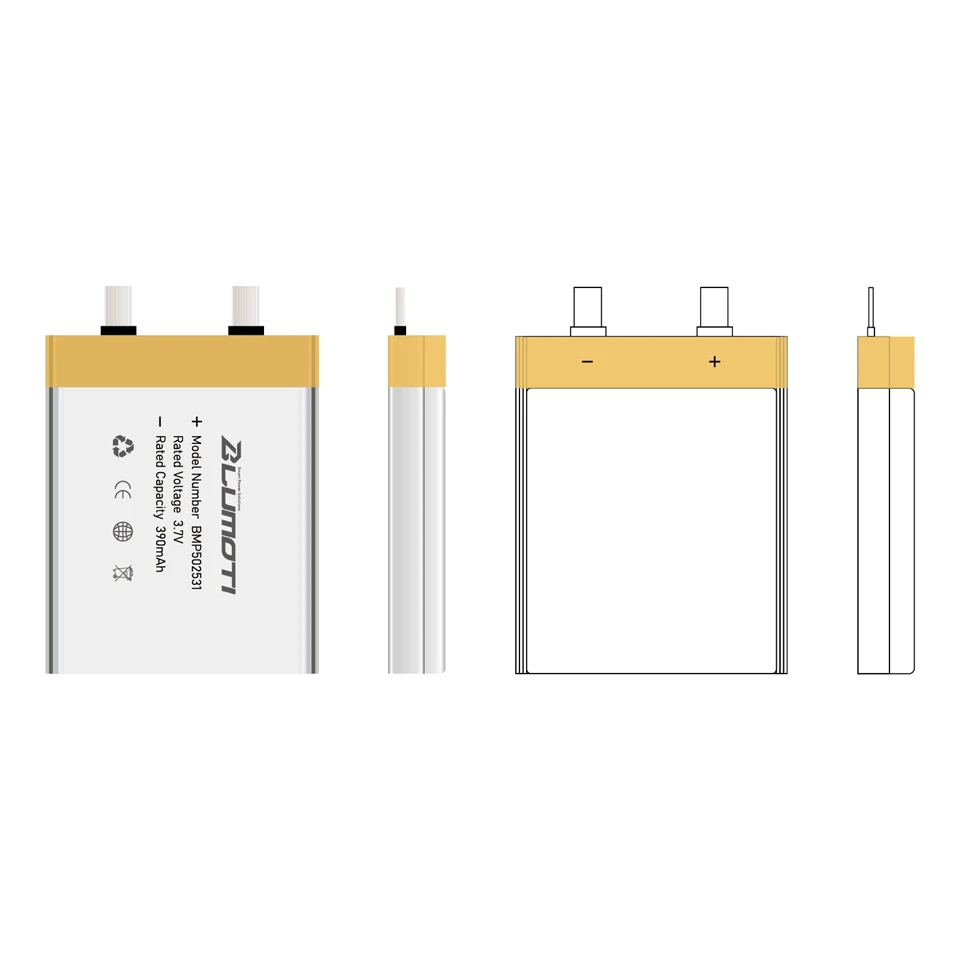 BMP502531-390mAh-3.7V