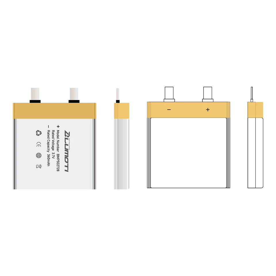 BMP502728-360mAh-3.7V