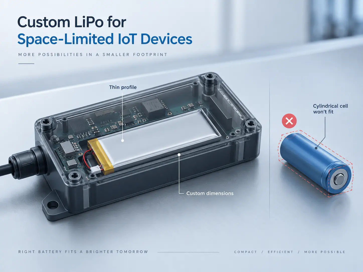CUSTOM LIPO FOR SPACE-LIMITED IOT DEVICES CUSTOM LIPO FOR SPACE-LIMITED IOT DEVICES