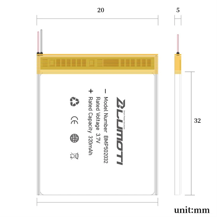 3.7v 350mah lipo battery