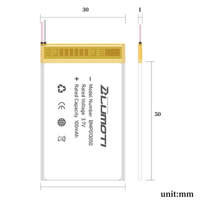 3.7 V 100mAh Lipo Battery